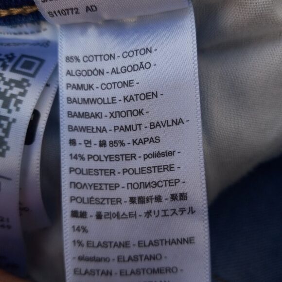 Levi Wedgie Straight Distressed Jeans-Size 25-Button Fly-Medium Wash-Mid Rise - Picture 11 of 11